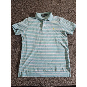 VTG Polo Ralph Lauren Shirt Men's Large Custome Fit Light Blue/Yellow Pony 90s